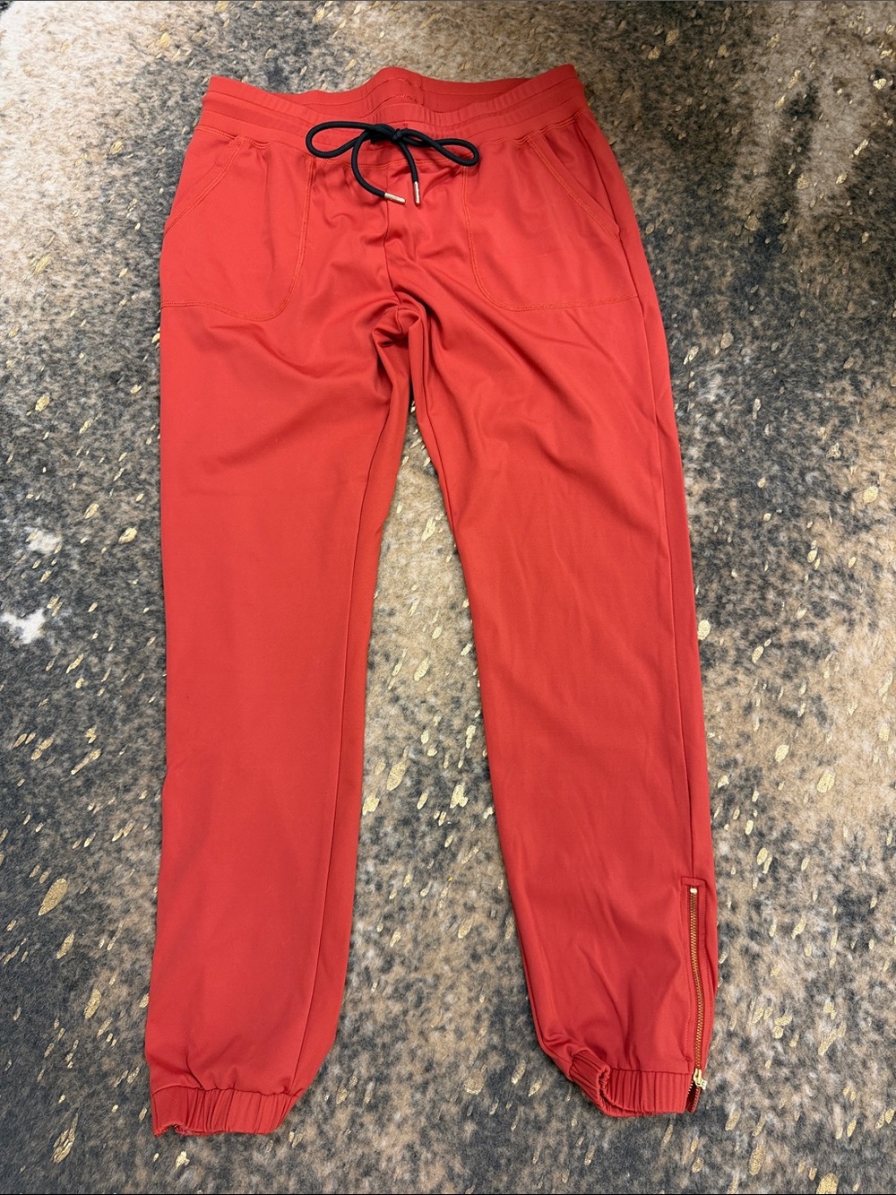 ZYIA Rust women's Jogger Pants with Black Drawstring | med